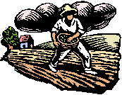 Clipart of a man planting seeds