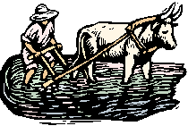Clipart of man and plow